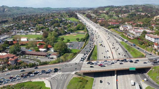 Aerial drone shot view of San Juan Capistrano Orange County California suburb 04