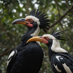 Obraz premium A kingdom where hornbills are royal messengers.