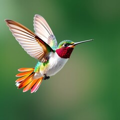 Five hummingbirds in flight surrounded by vibrant flowers for nature-inspired artwork