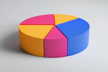 Obraz premium Colorful Pie Chart Diagram Showing Business Statistics and Market Shares