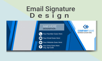 Mordern and creative email signature banner template for all users.Modern and minimalist email signature.Corporate email signature card in minimal style.