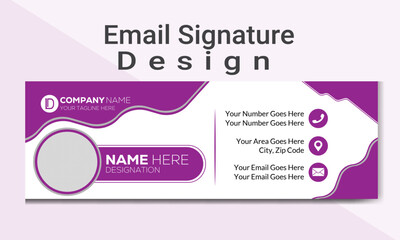 Mordern and creative email signature banner template for all users.Modern and minimalist email signature.Corporate email signature card in minimal style.