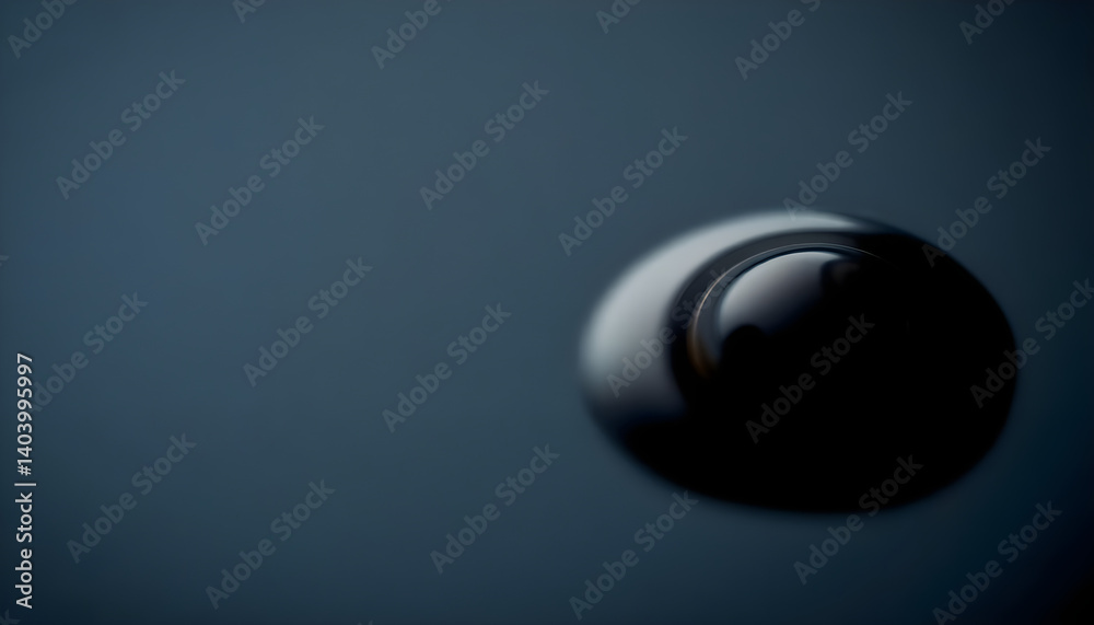 Wall mural close up of a button on a black surface