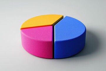 Obraz premium Analyzing Colorful Pie Chart Showing Data Sections and Business Statistics
