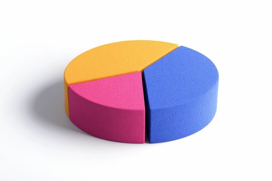 Colorful Round Chart Composed of Pink Blue and Orange Sections