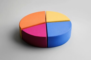 Fototapeta premium Colorful Pie Chart Segments Representing Data and Market Share
