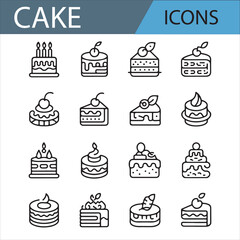 Sweet Treats and Cakes: Minimalist Icon Collection