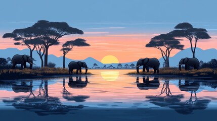 Gorgeous Elephant Sunset Frame to Promote World Wildlife Day