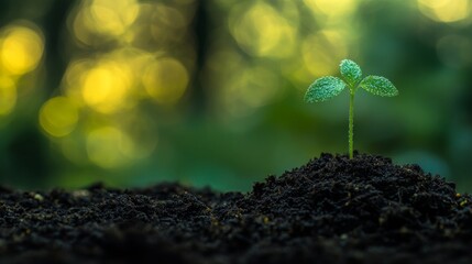 Tree Sapling and Soil Layers Border for World Environment Day Tree Planting Campaigns
