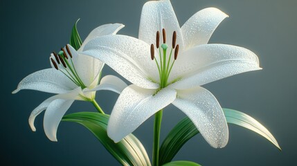 Fototapeta premium Two elegant white lilies