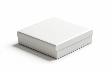 Clean White Box with Lid on White Background for Presents