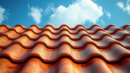 Stunning Orange Roof Tiles Under a Blue Sky