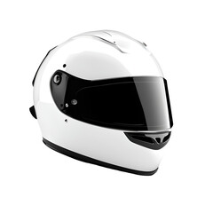 Fototapeta premium Sleek White Motorcycle Racing Helmet with Black Visor on Transparent Background