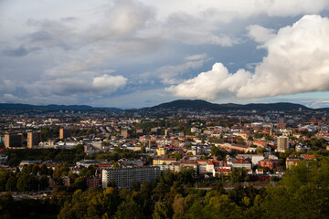 Captivating Oslo Urban Landscape Aerial Footage with Fast-moving Cloud