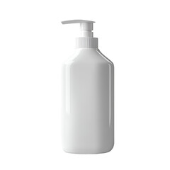 White Plastic Pump Bottle Standalone with Transparent Background for Skincare or Hygiene Product Mockup