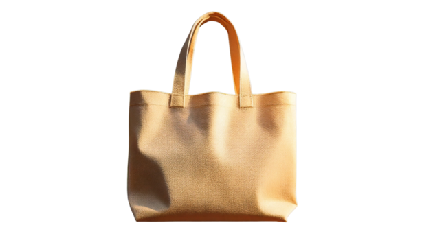 brown paper bag isolated on transparent background for friendly environment 