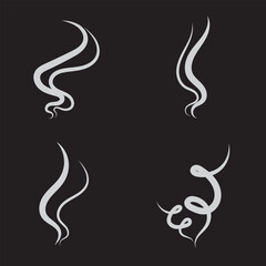 Smells line hot air icon set, hot aroma, smells or fumes.