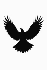 Obraz premium Eagle Soaring, Black Silhouette