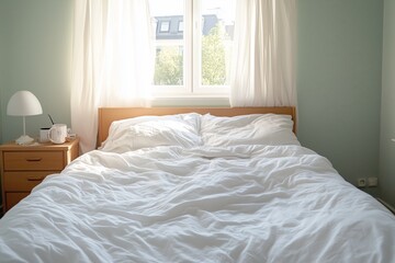 Sinking bed illusion in dark bedroom