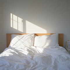 Bedroom serenity at night soft moonlight