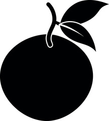 yuzu silhouette vector icon on transparent background