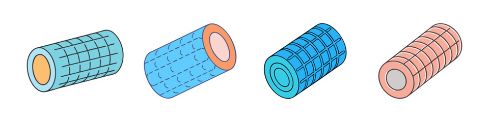 foam roller icon, foam roller vector illustration-simple illustration of foam roller, perfect for foam roller logos and icons