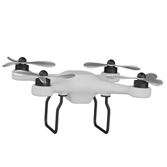  3d render white quadcopter drone icon illustration design 