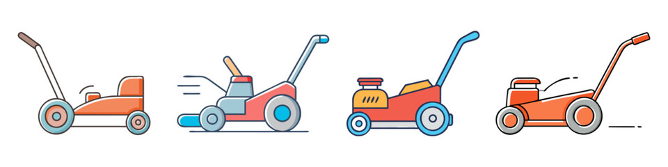 lawn mower icon, lawn mower vector illustration-simple illustration of lawn mower, perfect for lawn mower logos and icons