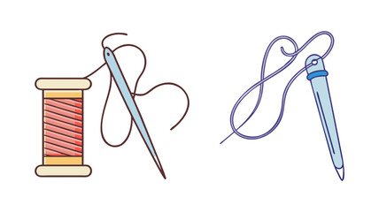 needle and thread icon, needle and thread vector illustration-simple illustration of needle and thread, perfect for needle and thread logos and icons