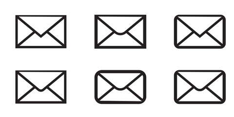 Mail icon. Email sign. Envelope vector set. Send message sign. Received message. Isolated mail icon. Open envelope symbol. 
