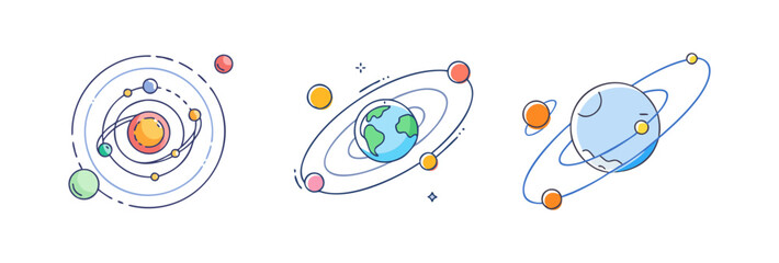planetary orbit icon, planetary orbit vector illustration-simple illustration of planetary orbit, perfect for planetary orbit logos and icons