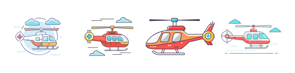 rescue helicopter icon, rescue helicopter vector illustration-simple illustration of rescue helicopter, perfect for rescue helicopter logos and icons