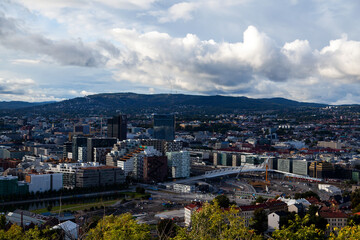 Cityscape  Showing Oslo's Skyscrapers and Changing Weather