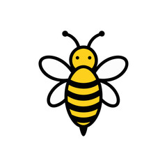 bee doodle icon vector illustration on transparent background