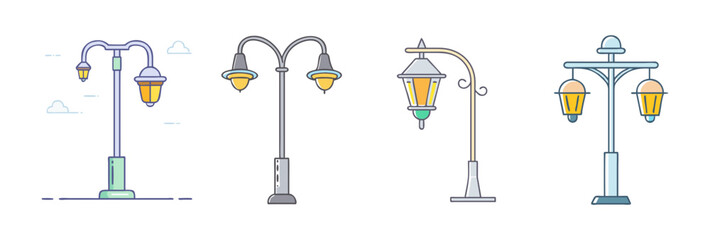 street lamp icon, street lamp vector illustration-simple illustration of street lamp, perfect for street lamp logos and icons
