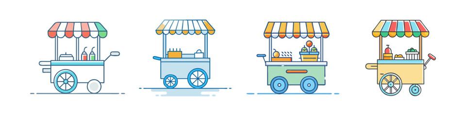 street vendor cart icon, street vendor cart vector illustration-simple illustration of street vendor cart, perfect for street vendor cart logos and icons