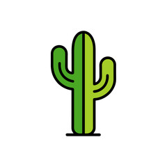 Obraz premium cactus doodle icon vector illustration on transparent background