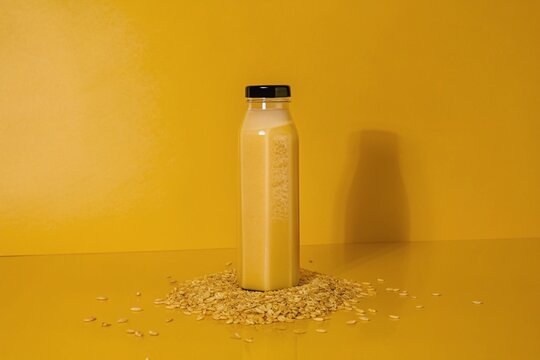 A glass of oat milk