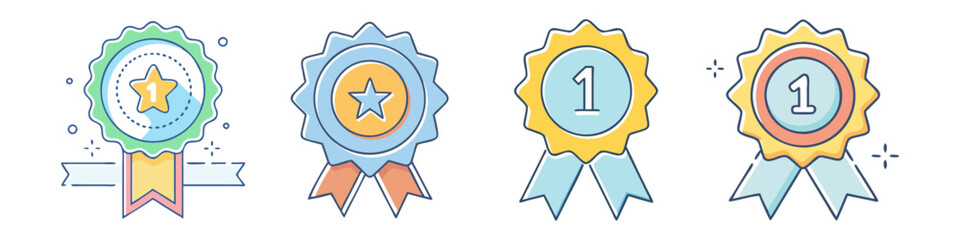 achievement badge icon, achievement badge vector illustration-simple illustration of achievement badge, perfect for achievement badge logos and icons