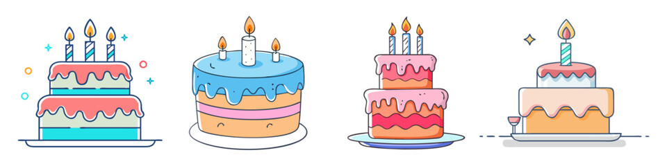 birthday cake icon, birthday cake vector illustration-simple illustration of birthday cake, perfect for birthday cake logos and icons