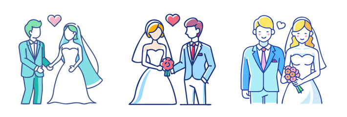 bride and groom icon, bride and groom vector illustration-simple illustration of bride and groom, perfect for bride and groom logos and icons