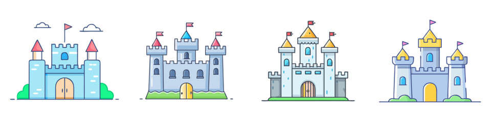 castle icon, castle vector illustration-simple illustration of castle, perfect for castle logos and icons