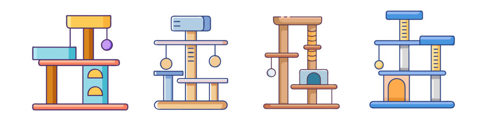 cat tree icon, cat tree vector illustration-simple illustration of cat tree, perfect for cat tree logos and icons