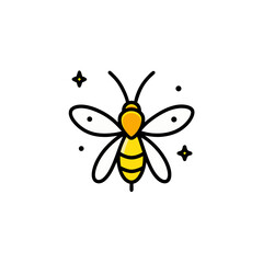 fireflies doodle icon vector illustration on transparent background