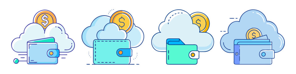 cloud wallet icon, cloud wallet vector illustration-simple illustration of cloud wallet, perfect for cloud wallet logos and icons