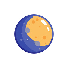 Fototapeta premium full moon doodle icon vector illustration on transparent background