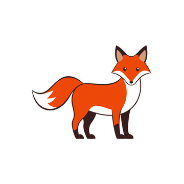 fox doodle icon vector illustration on transparent background