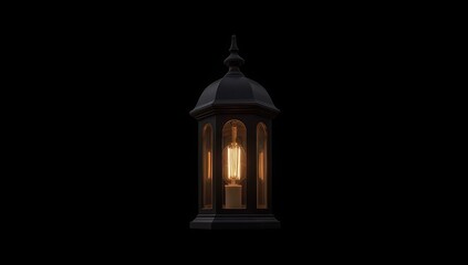 Obraz premium Elegant Victorian-Style Lantern with Edison Bulb