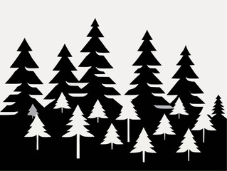 Obraz premium Pine Forest Silhouette 