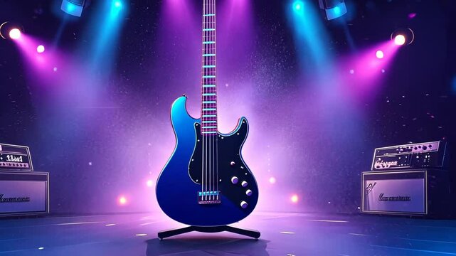 Electric Guitar Vector Illustration for Rock and Jazz Music with Black and Red Design